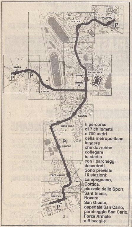 Figura 3: Nuovo percorso della monorotaia (Corriere della Sera sezione Milano, 1989)